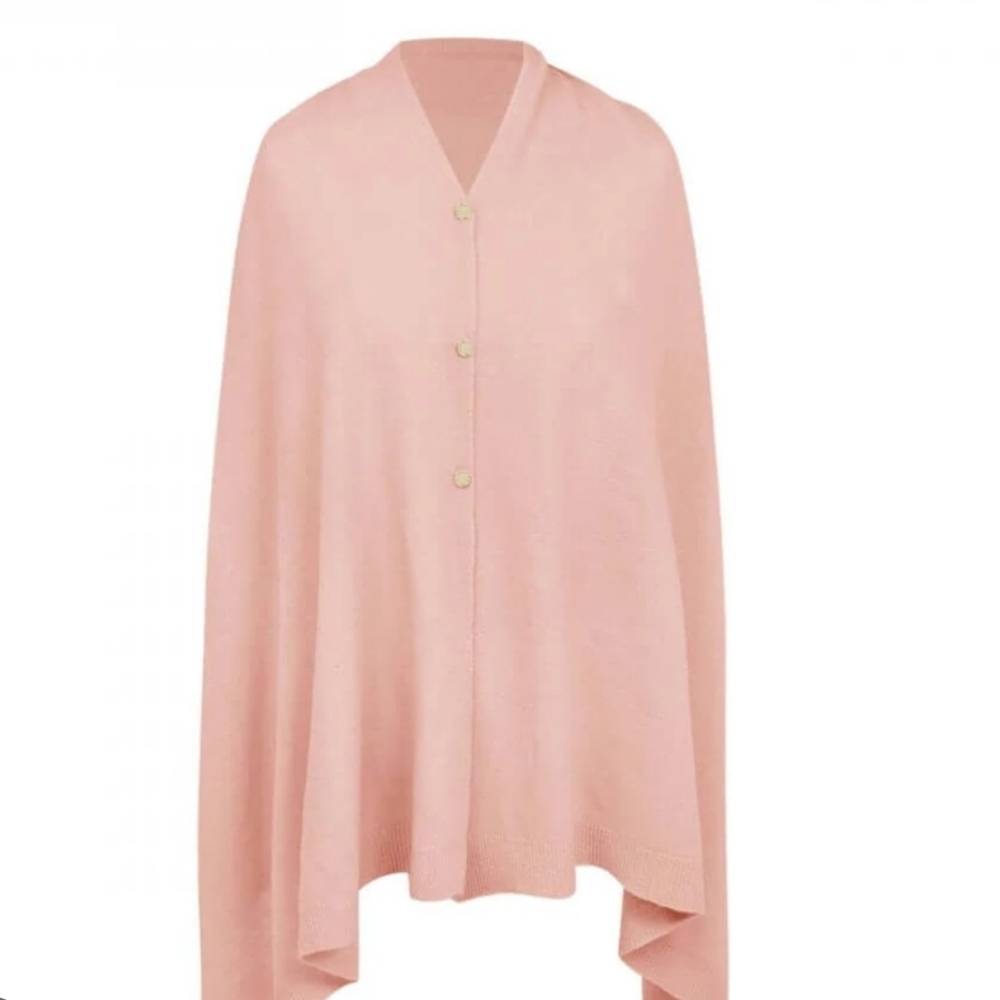 Elegant Pale Pink Multiway Poncho - Picture 2 of 7